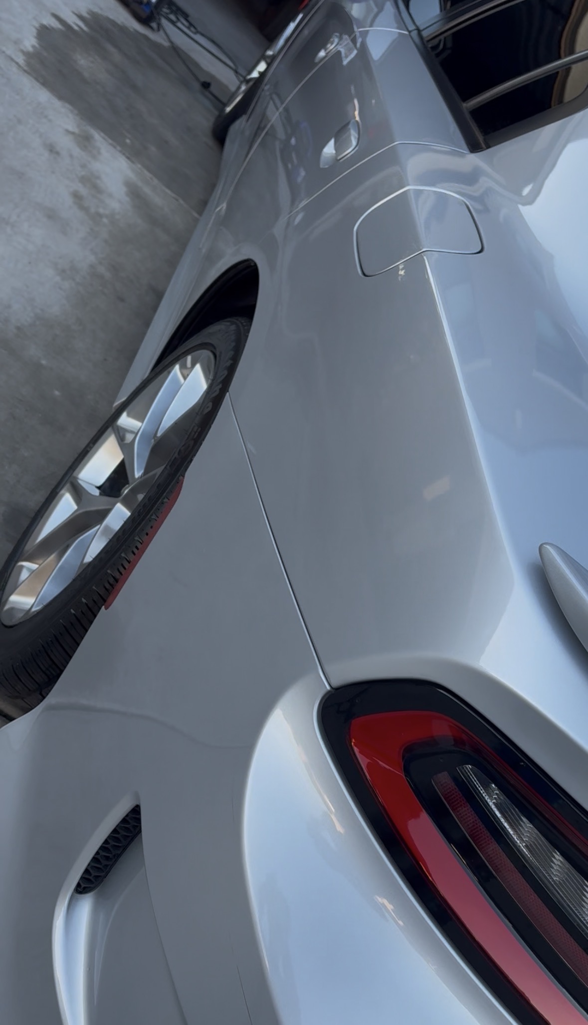 Dodge Charger rear quarter - paint correction and gloss finish